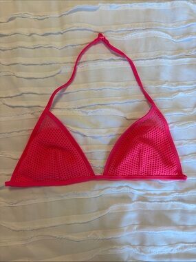 Victoria's Secret Hot Pink Mesh Triangle Bikini Top